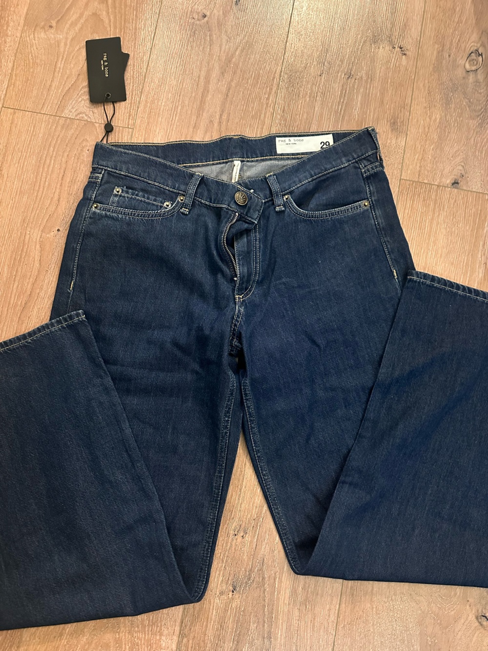 rag & bone Featherweight Saige Low Rise Full Length Relaxed Straight Leg Jeans - Picture 2 of 5